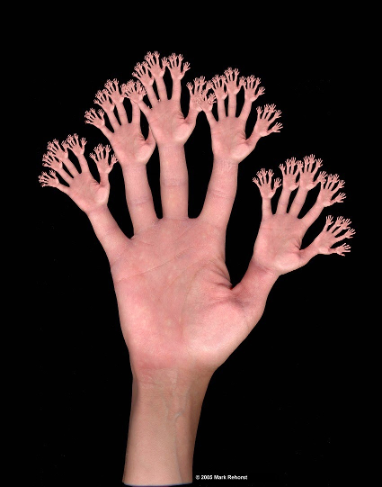 Fractal hand featuring a lot of fingers