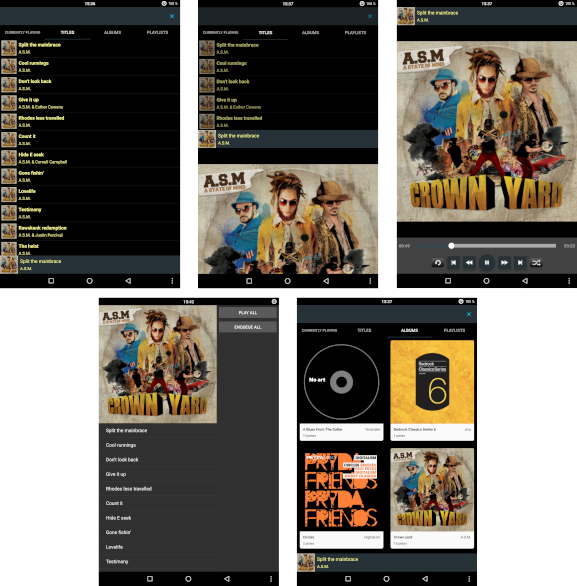 Overview of the Android music player I developed with Groovy